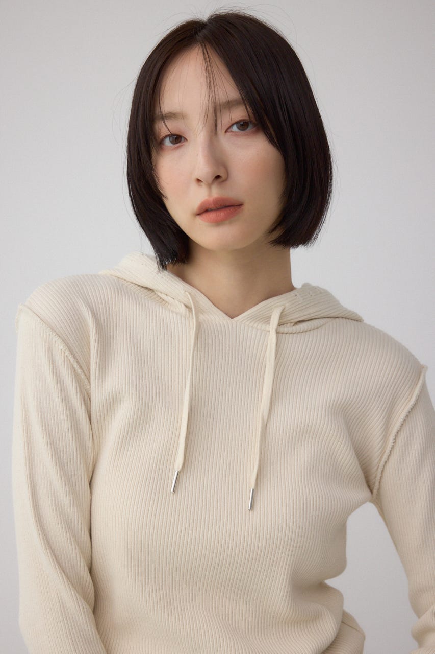 ダメージフーディーリブトップス IVOY FREE