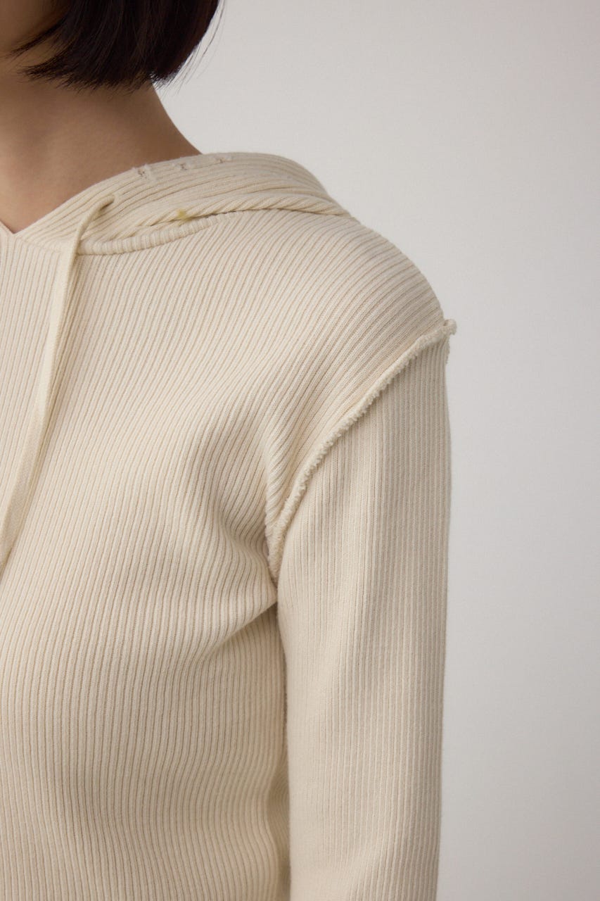 ダメージフーディーリブトップス IVOY FREE