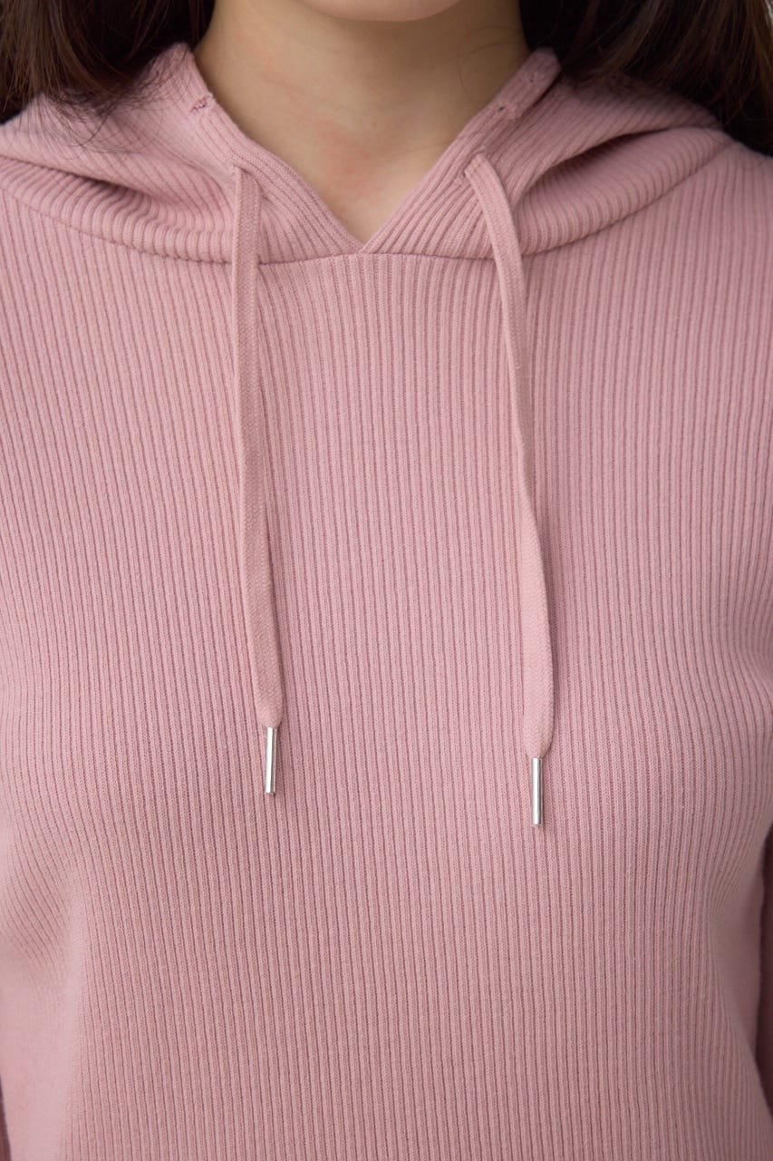 ダメージフーディーリブトップス PNK FREE