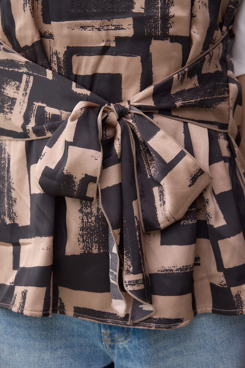 スカーフドッキングトップス BRN FREE