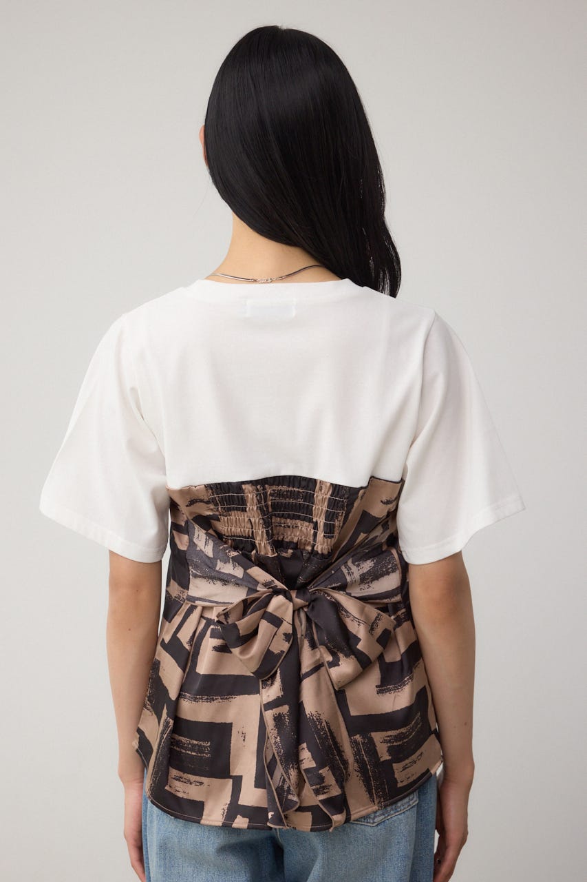 スカーフドッキングトップス BRN FREE