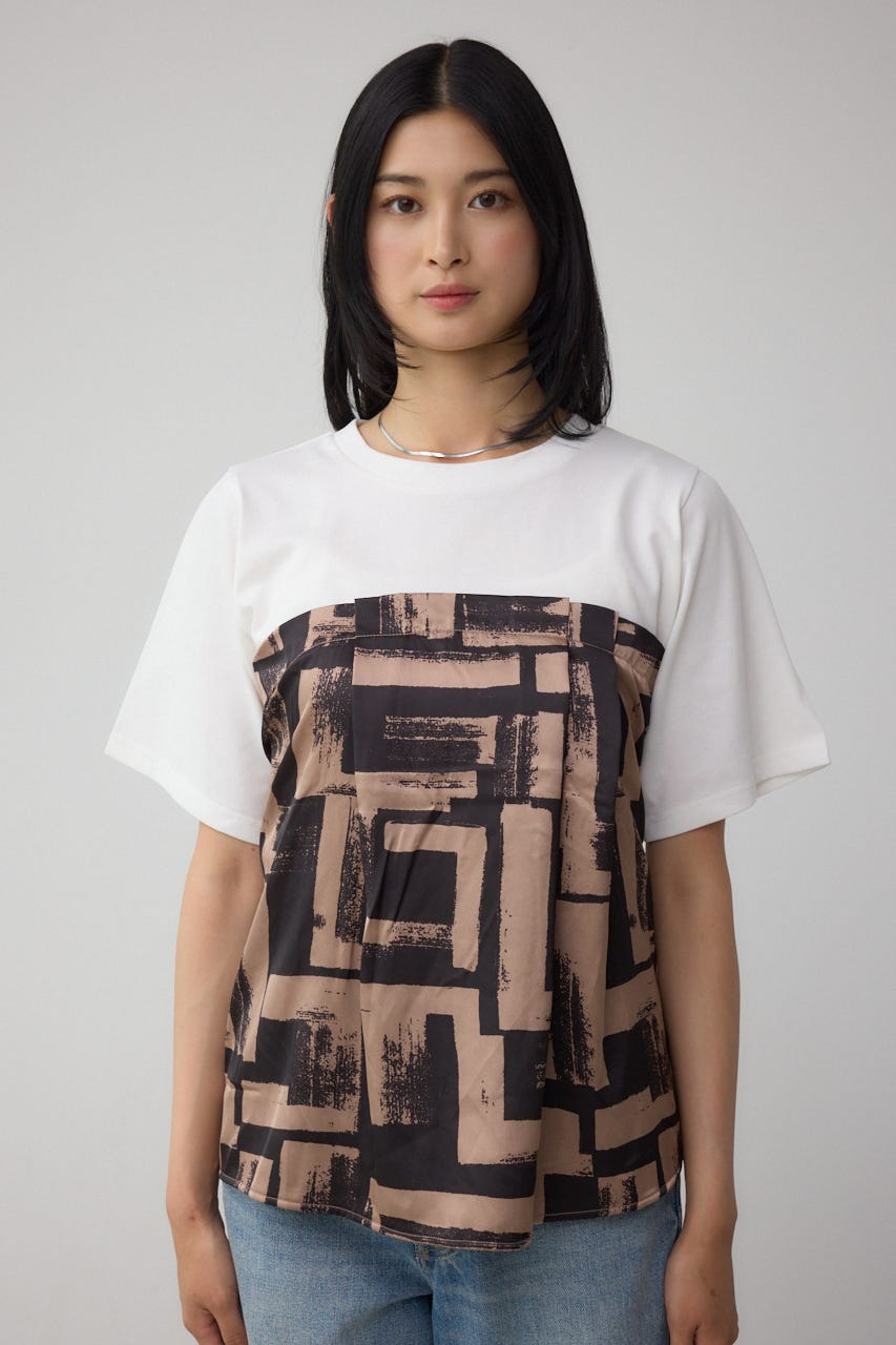 スカーフドッキングトップス BRN FREE