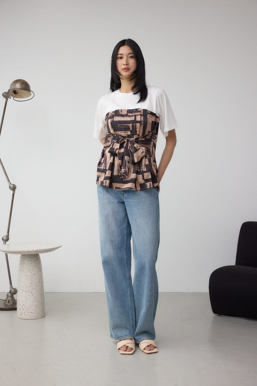 スカーフドッキングトップス BRN FREE