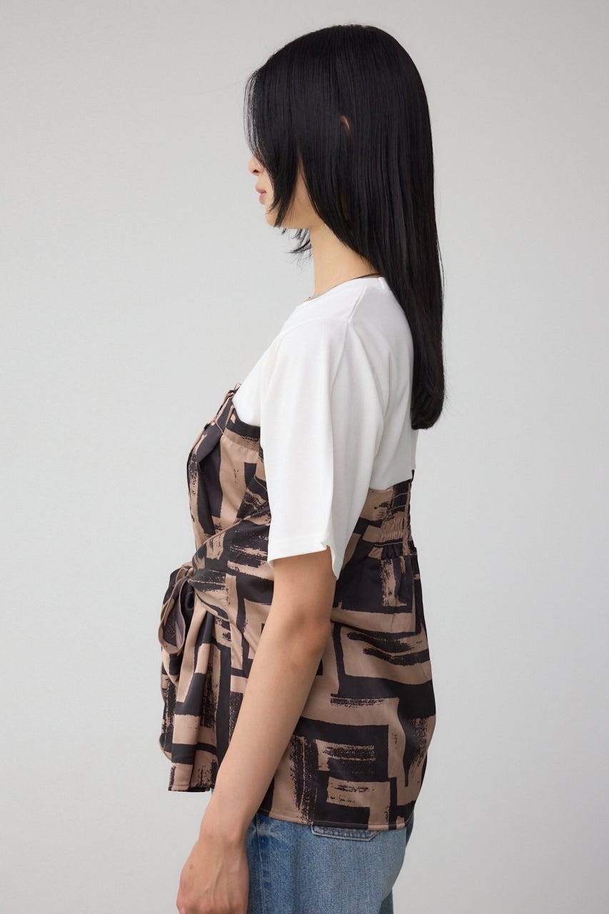 スカーフドッキングトップス BRN FREE