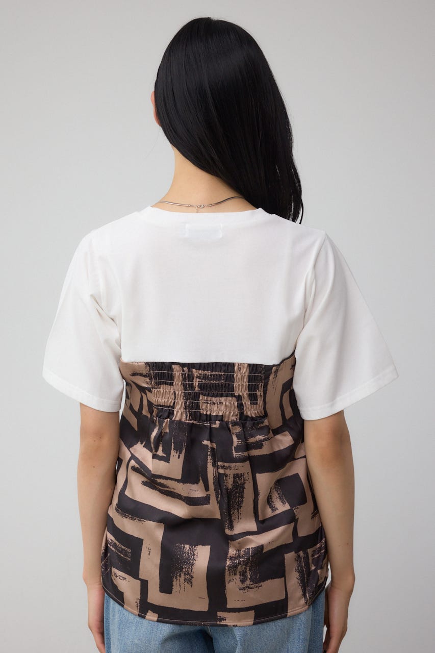 スカーフドッキングトップス BRN FREE