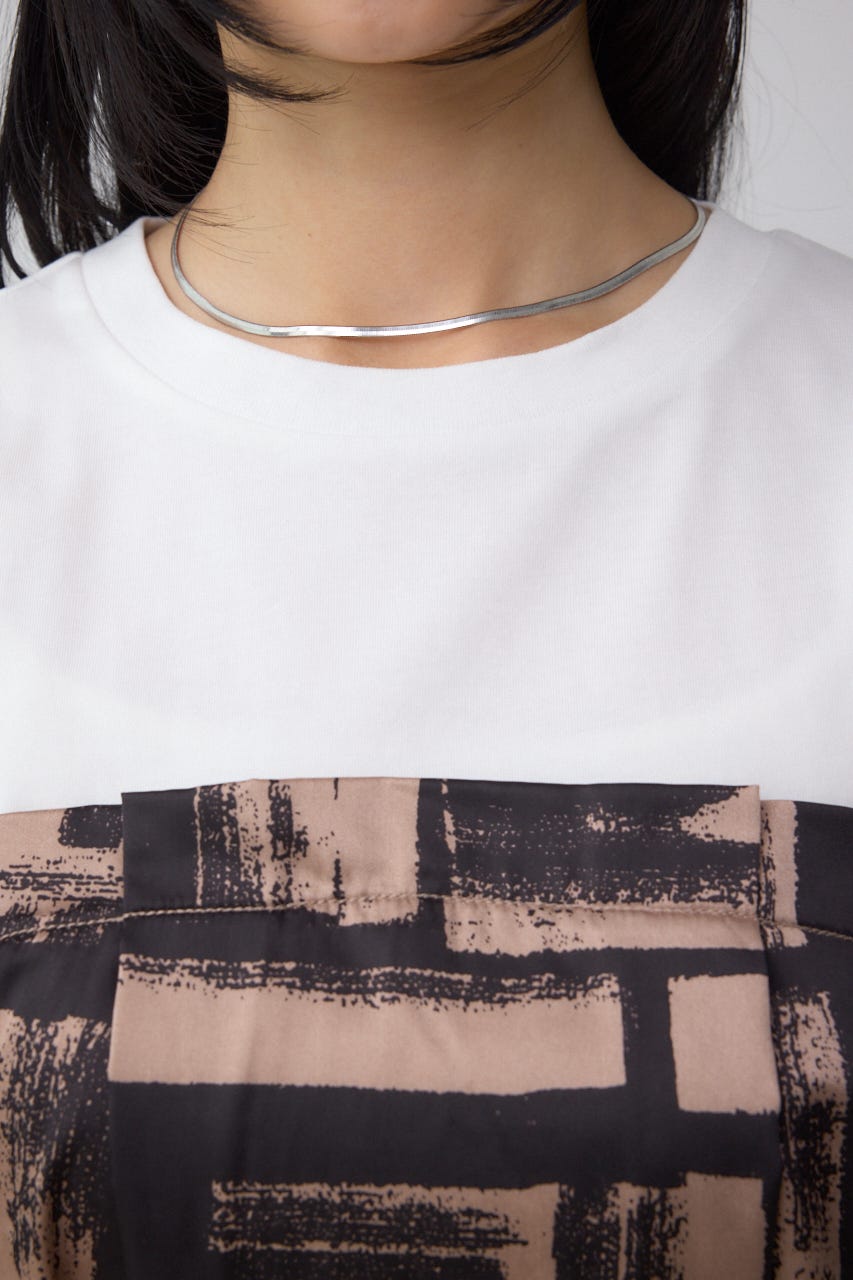 スカーフドッキングトップス BRN FREE