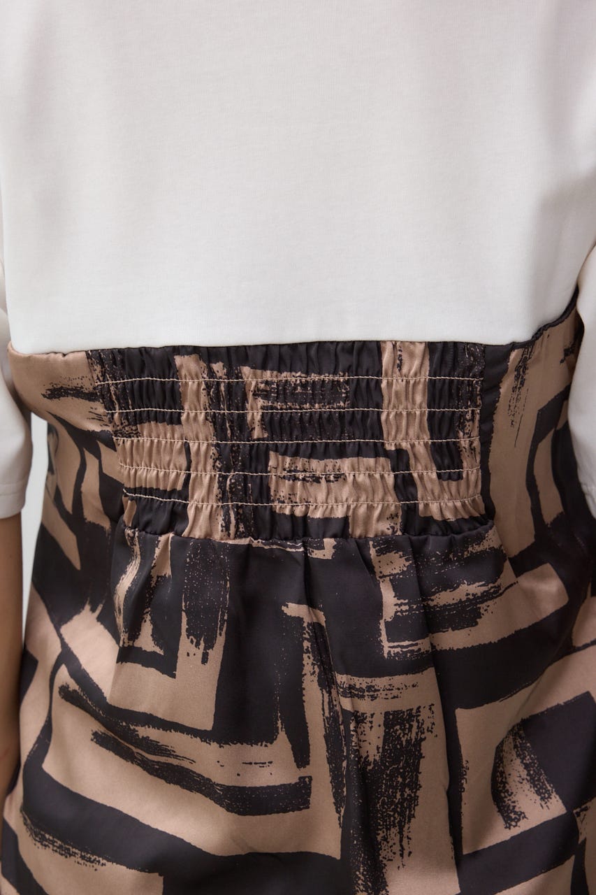 スカーフドッキングトップス BRN FREE