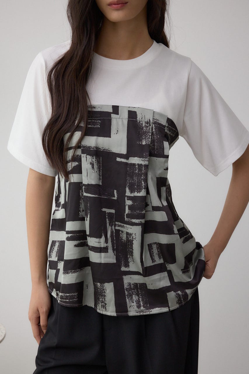 スカーフドッキングトップス GRY FREE