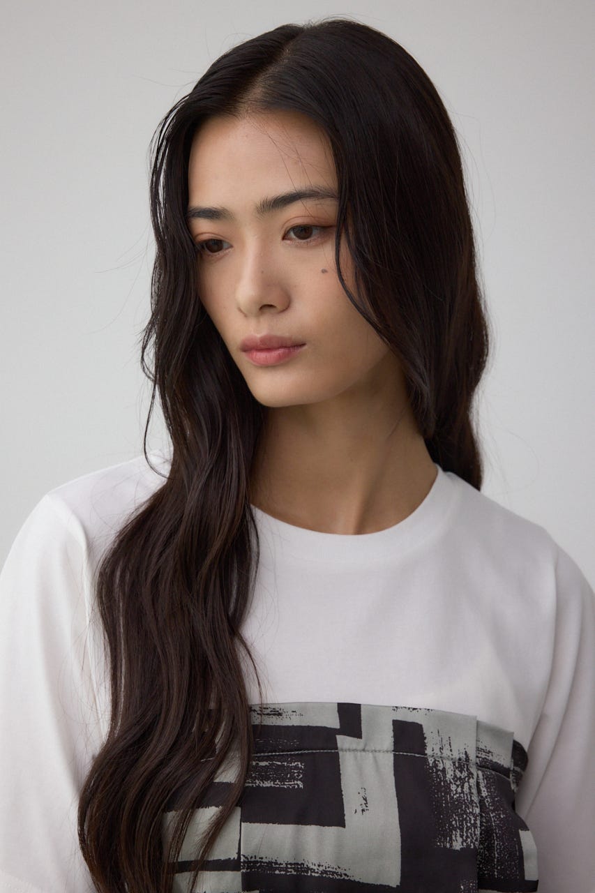 スカーフドッキングトップス GRY FREE