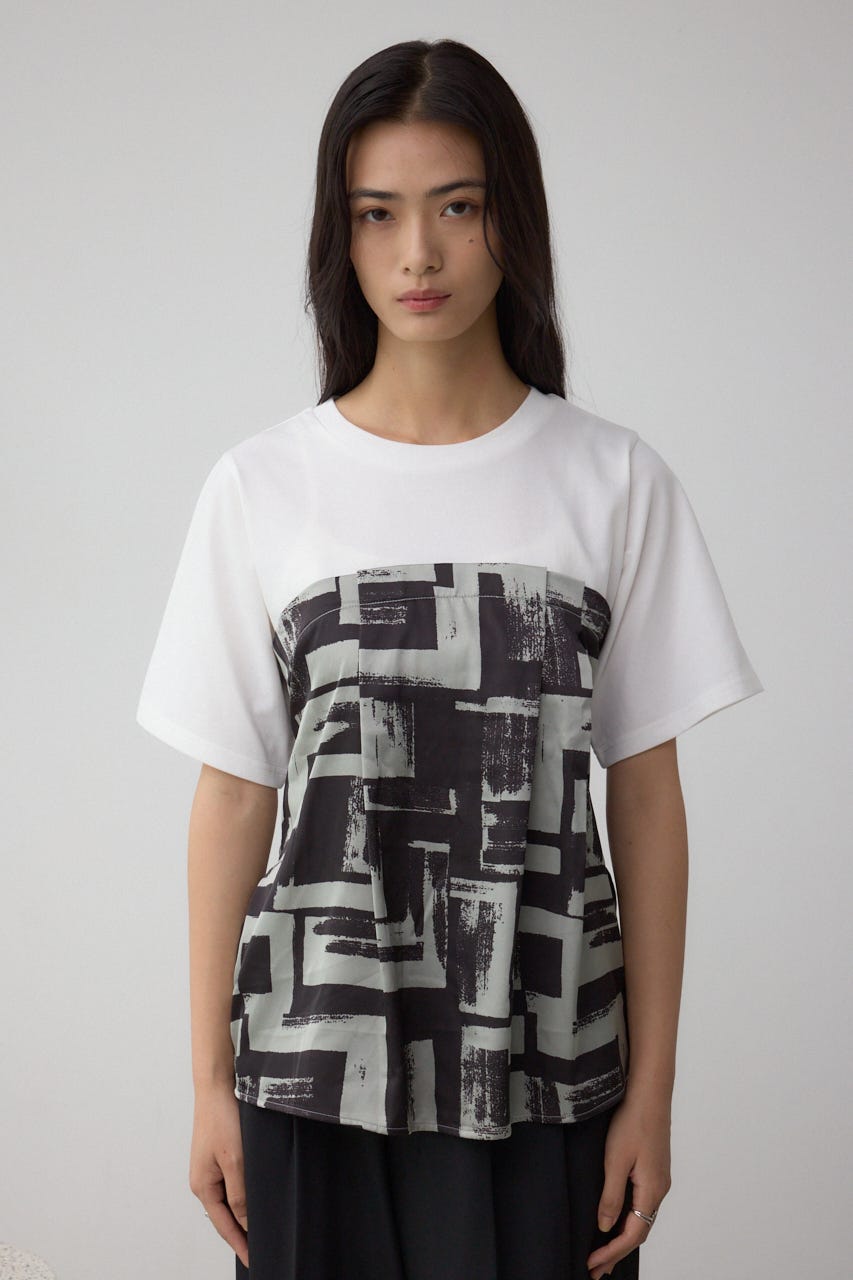 スカーフドッキングトップス GRY FREE