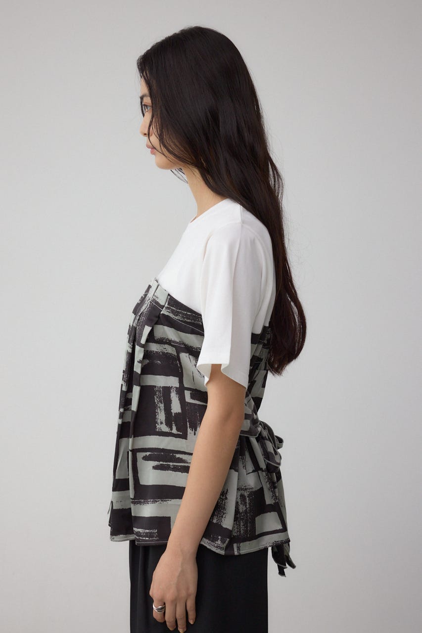 スカーフドッキングトップス GRY FREE