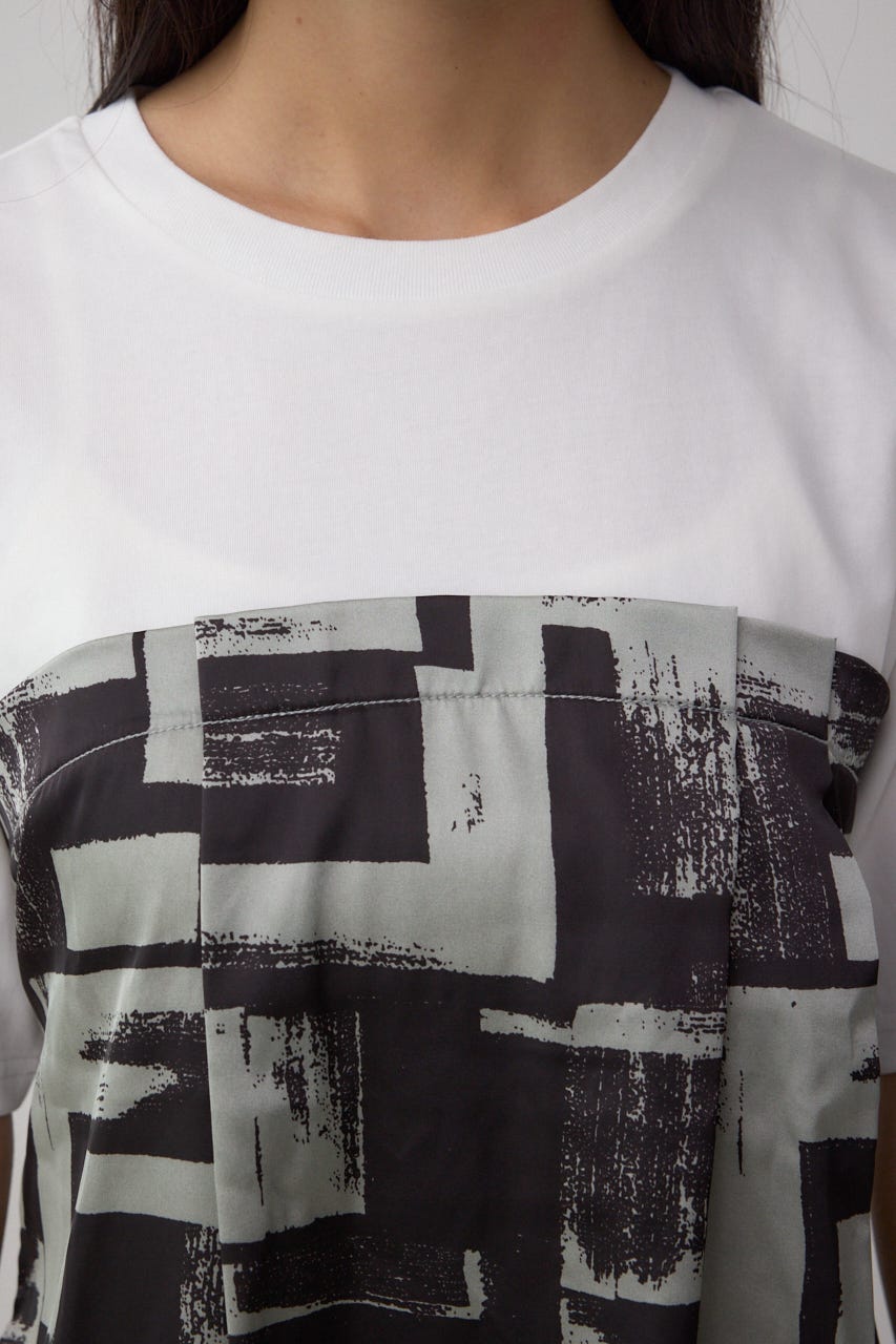 スカーフドッキングトップス GRY FREE