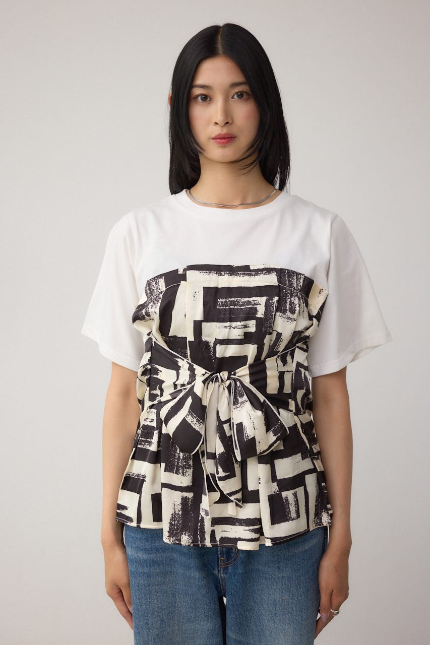 スカーフドッキングトップス WHT FREE