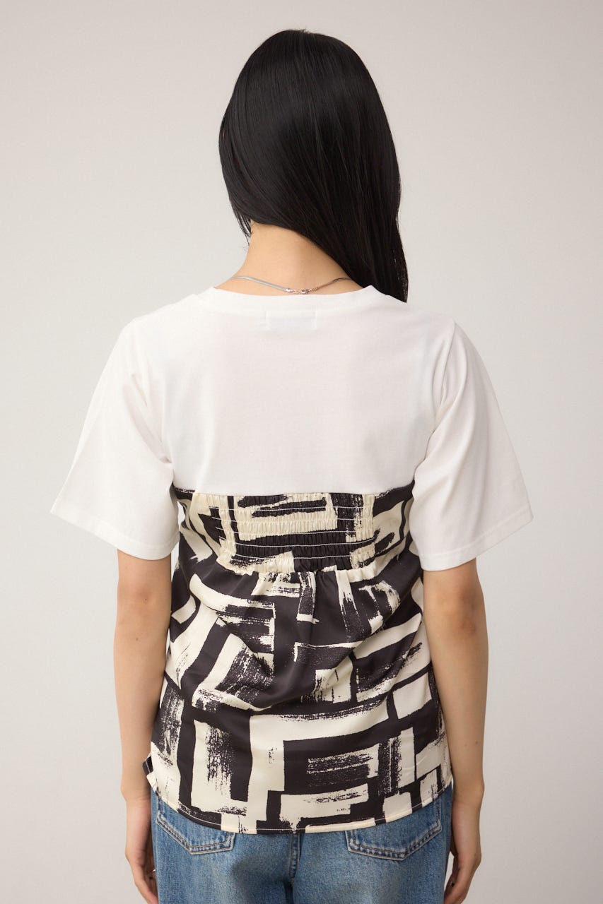 CUPRO/TENCEL TWILL ブルゾン 2500円値下げ中 AZUL BY MOUSSY | スカーフドッキングトップス (Tシャツ