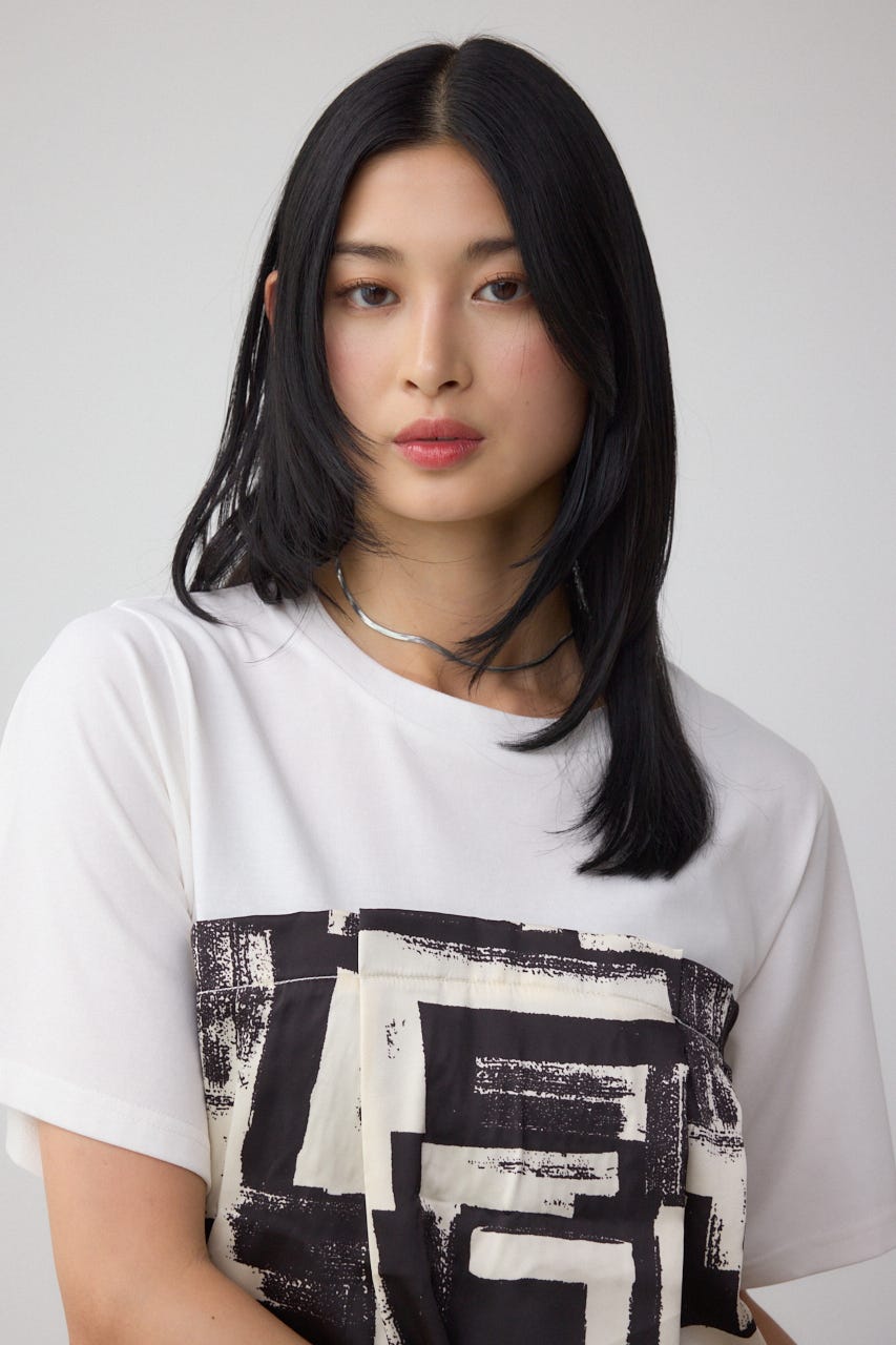 スカーフドッキングトップス WHT FREE