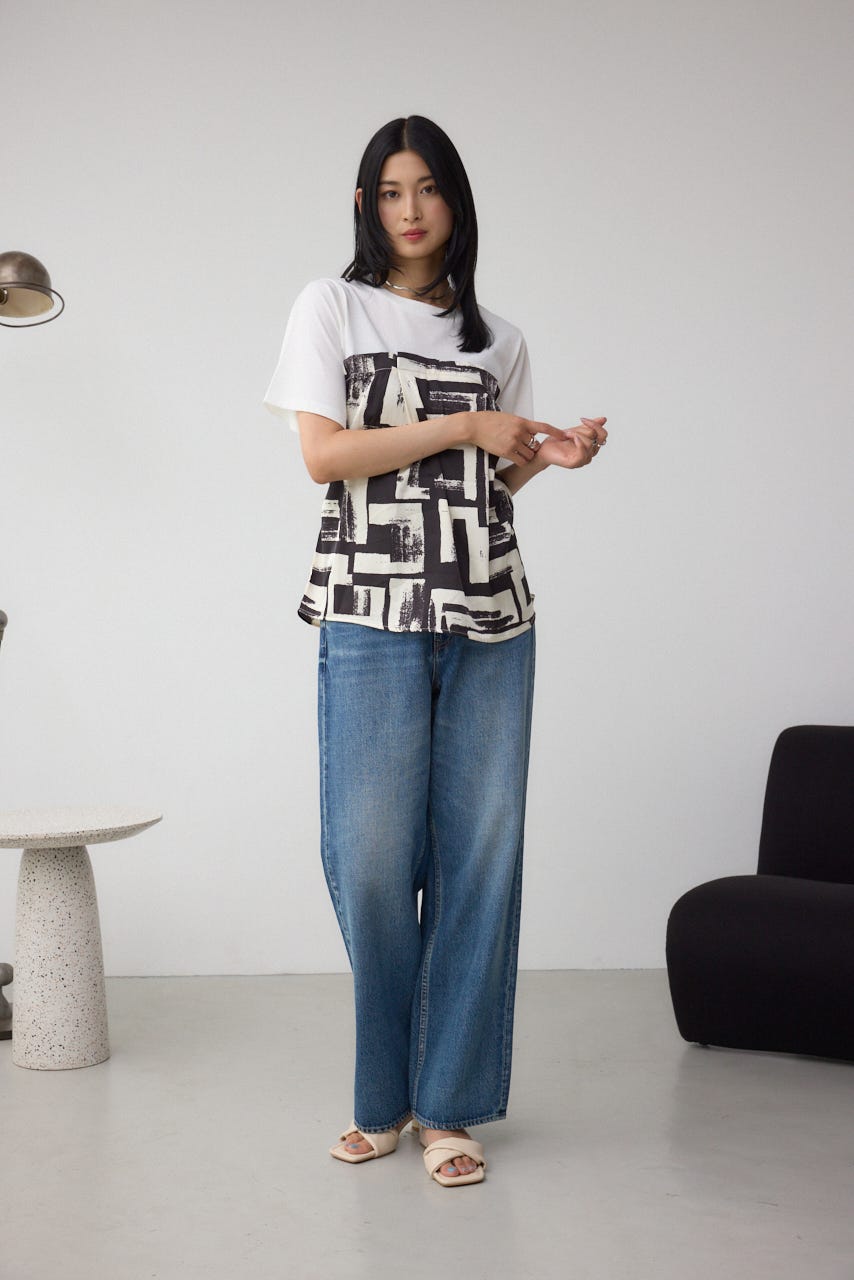 スカーフドッキングトップス WHT FREE