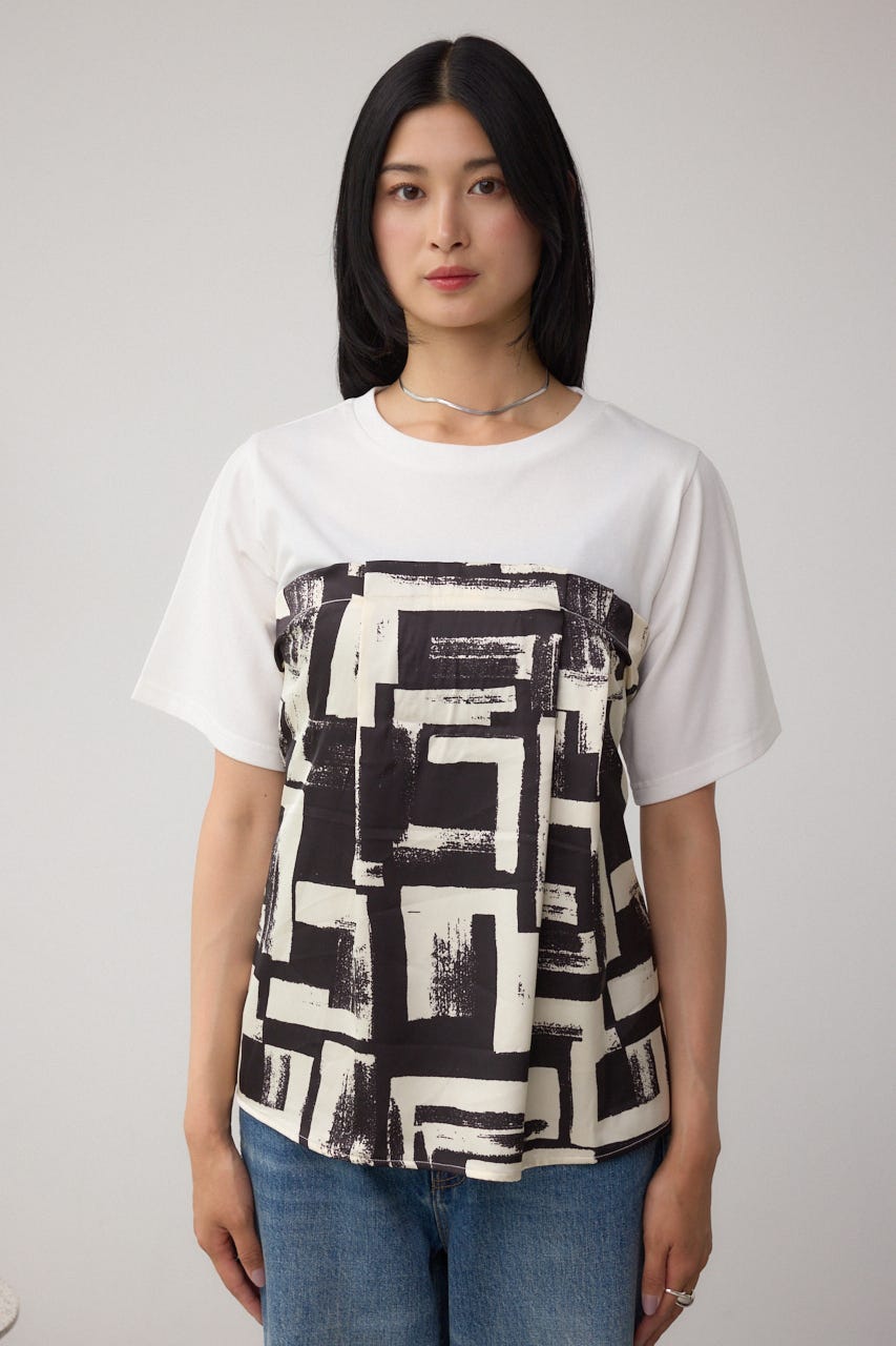 スカーフドッキングトップス WHT FREE