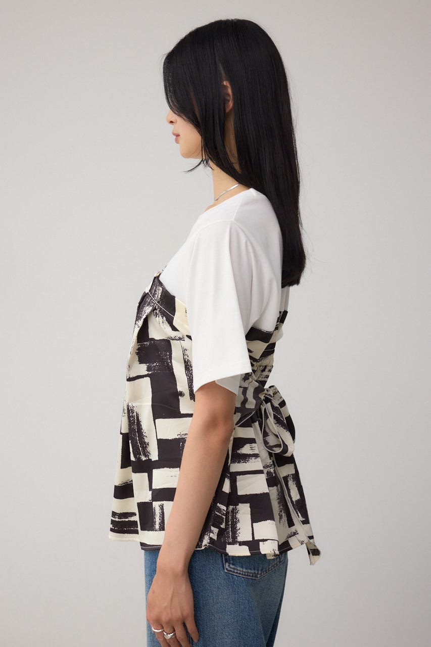 スカーフドッキングトップス WHT FREE