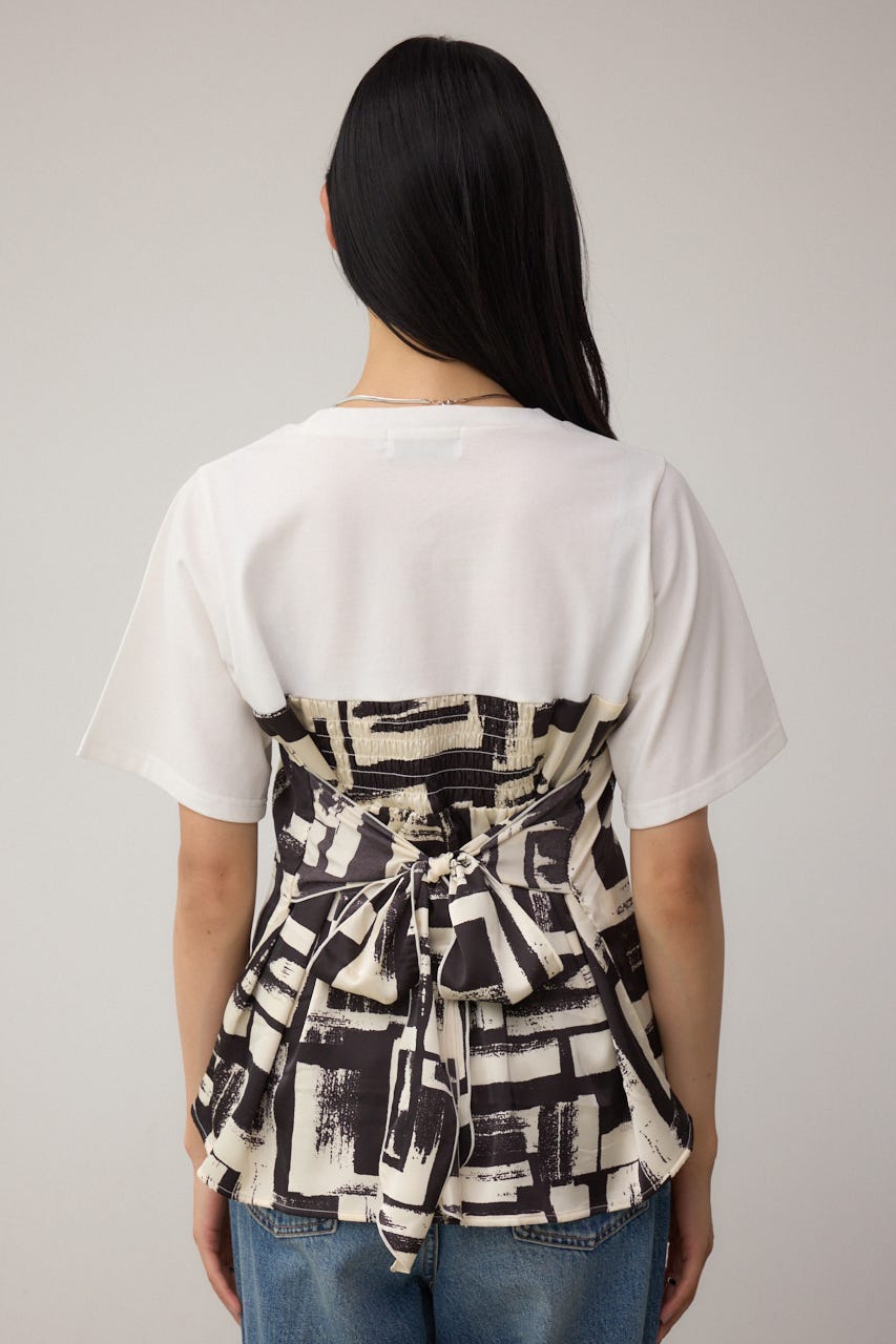 スカーフドッキングトップス WHT FREE