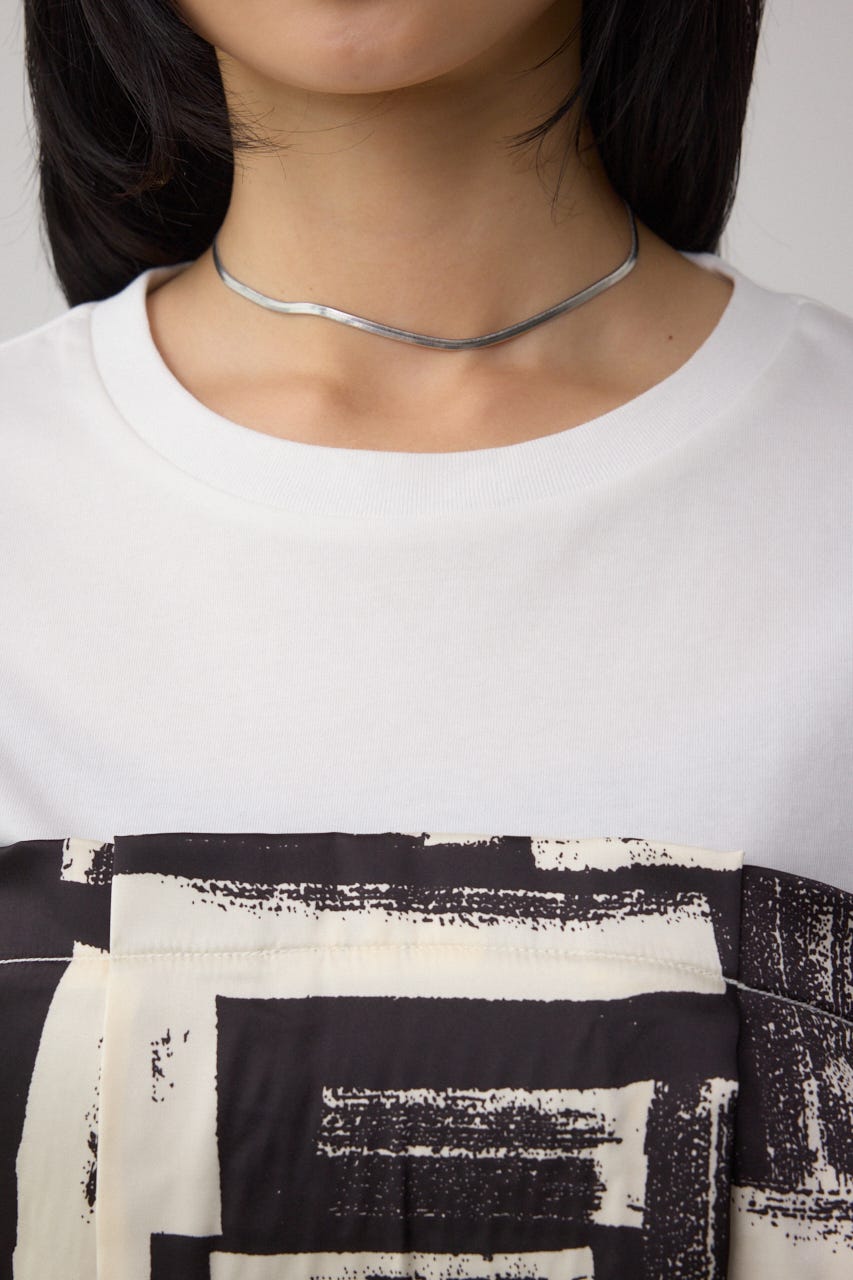 スカーフドッキングトップス WHT FREE