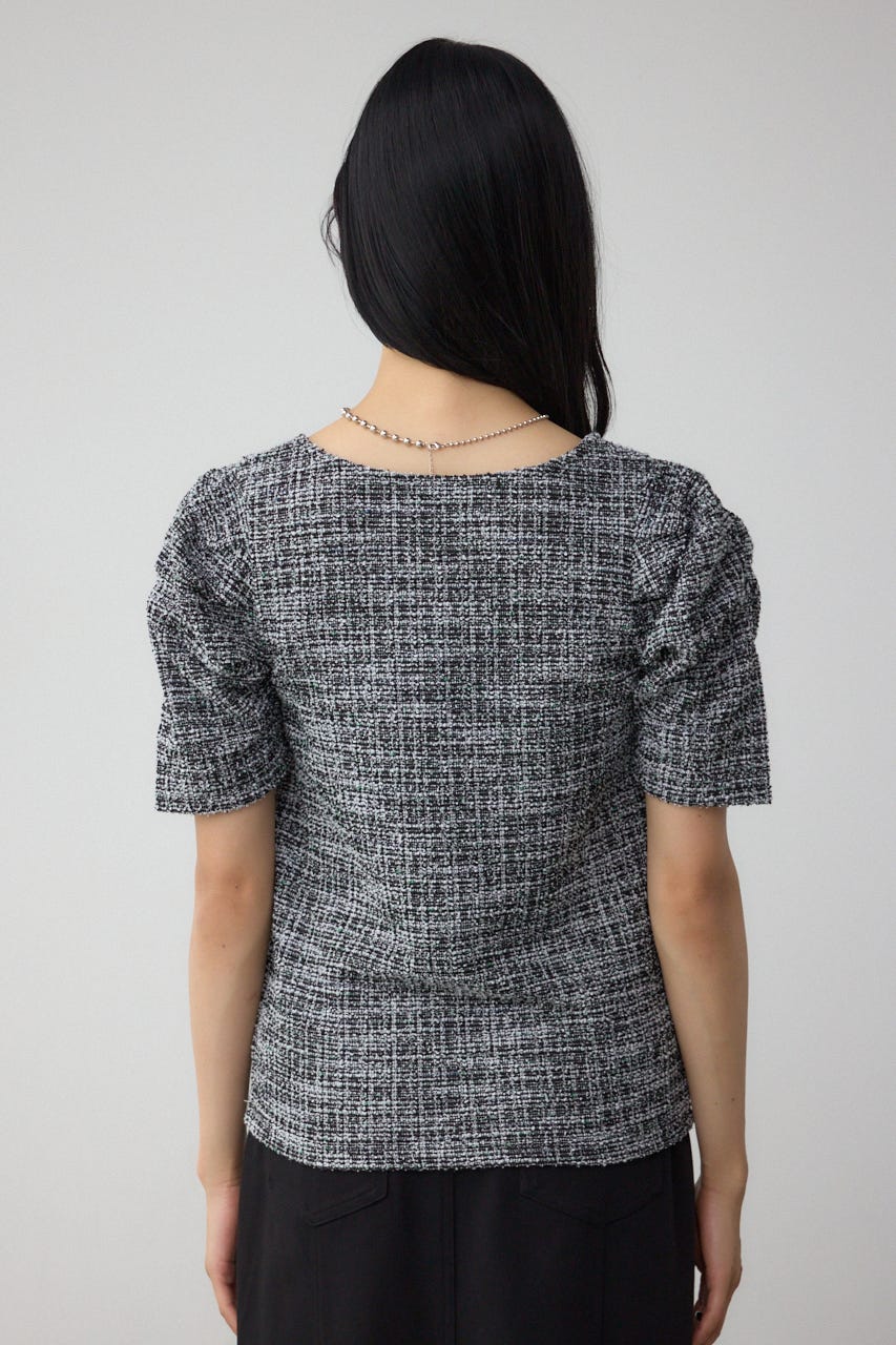 トップス d.i.a. AZUL BY MOUSSY | カットツイード袖ギャザートップス (Tシャツ