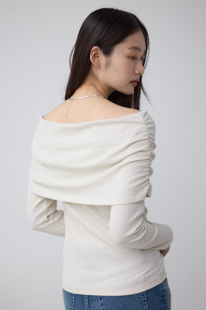 オフショルダーロングスリーブカットトップス IVOY M