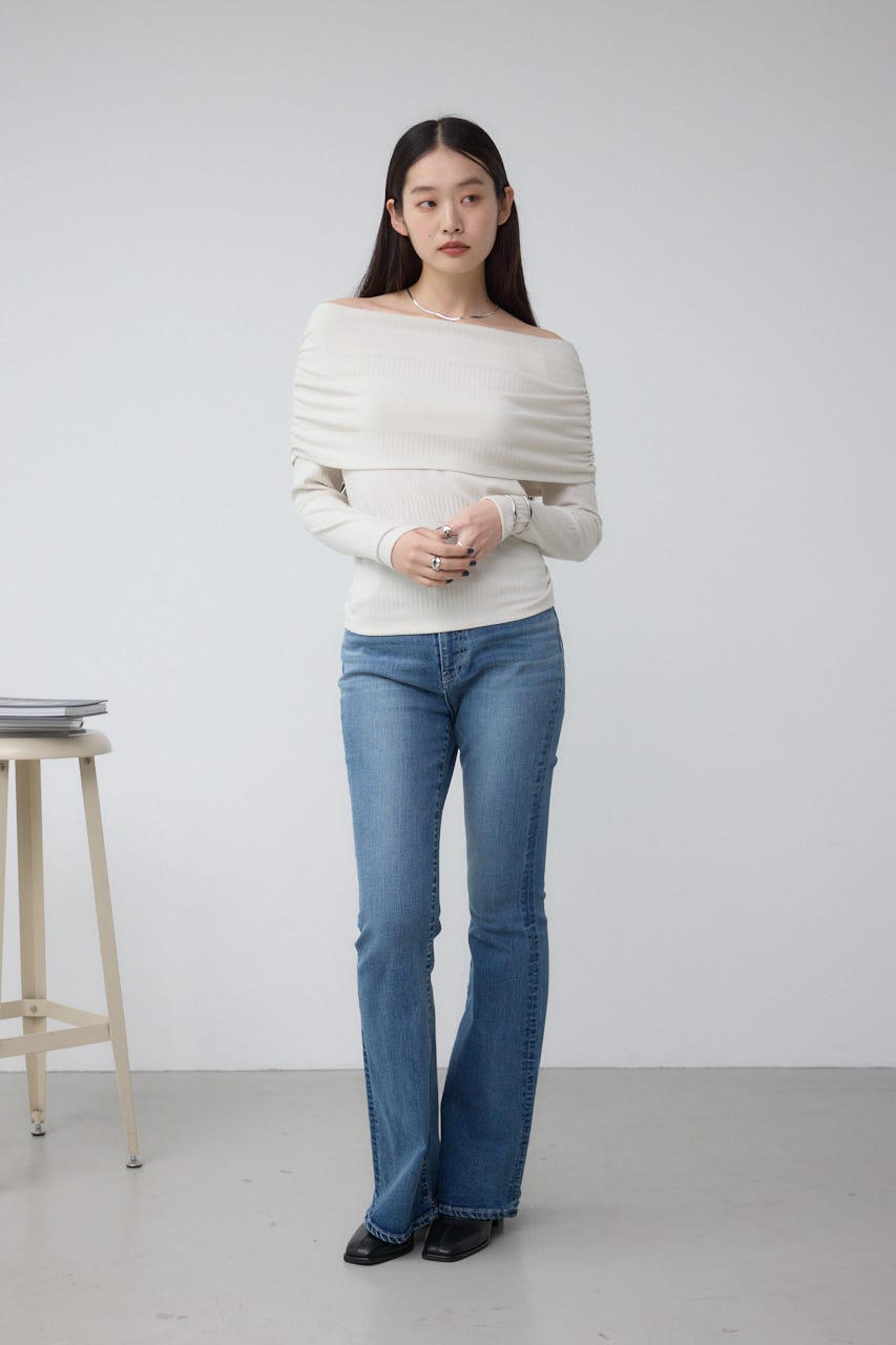 オフショルダーロングスリーブカットトップス IVOY M