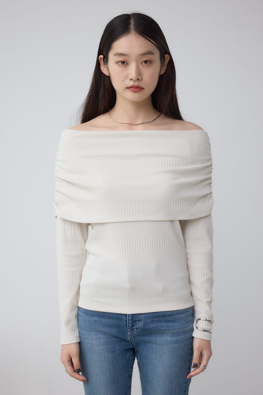 オフショルダーロングスリーブカットトップス IVOY M