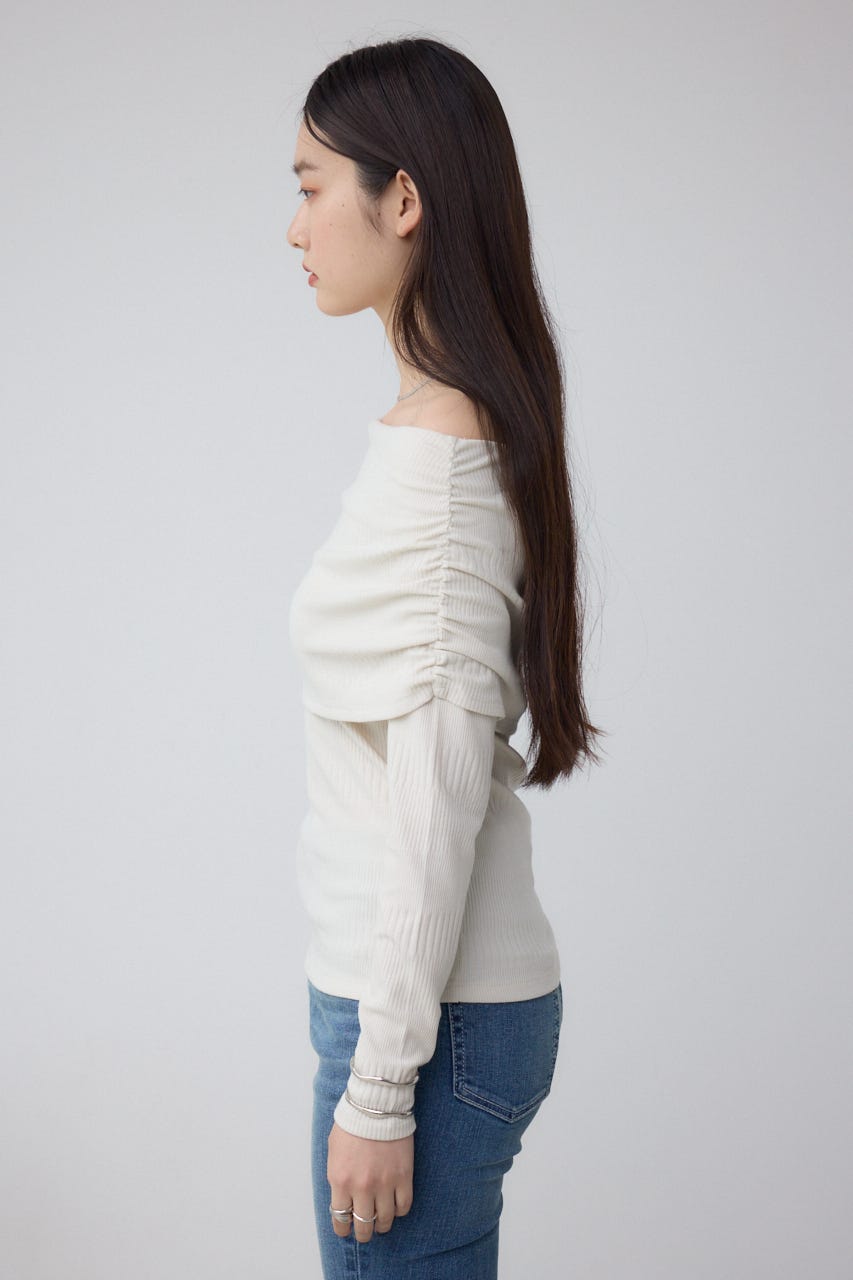 オフショルダーロングスリーブカットトップス IVOY M