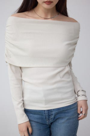 AZUL BY MOUSSY | オフショルダーロングスリーブカットトップス