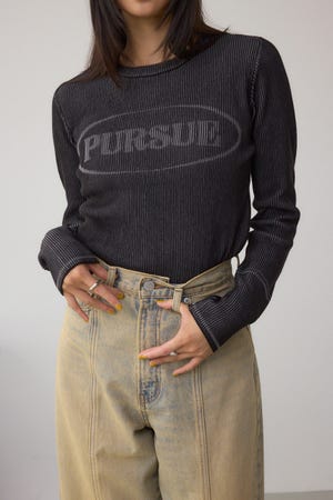 ジャガードロゴリブトップス