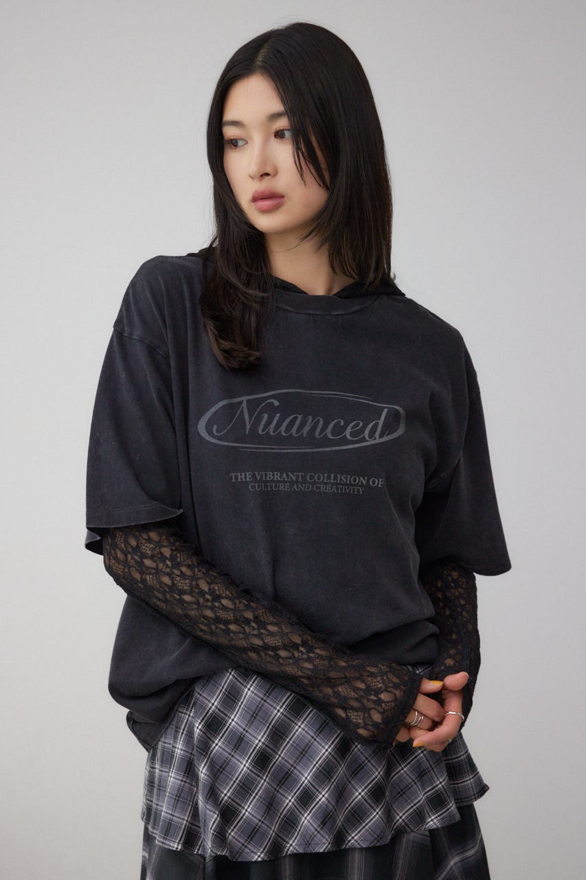 ヴィンテージ5分袖Tシャツ L/BLK FREE