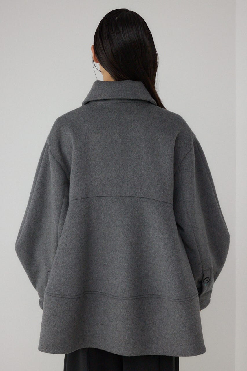 【PLUS】ボリュームスリーブペプラムコート T.GRY FREE