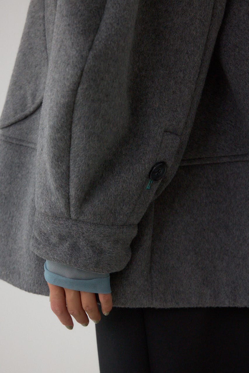 【PLUS】ボリュームスリーブペプラムコート T.GRY FREE