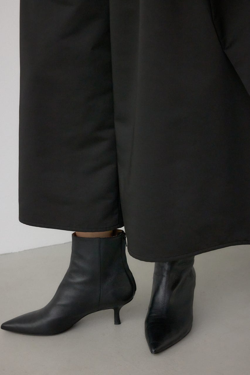 【PLUS】ドレープワイドパンツ BLK S