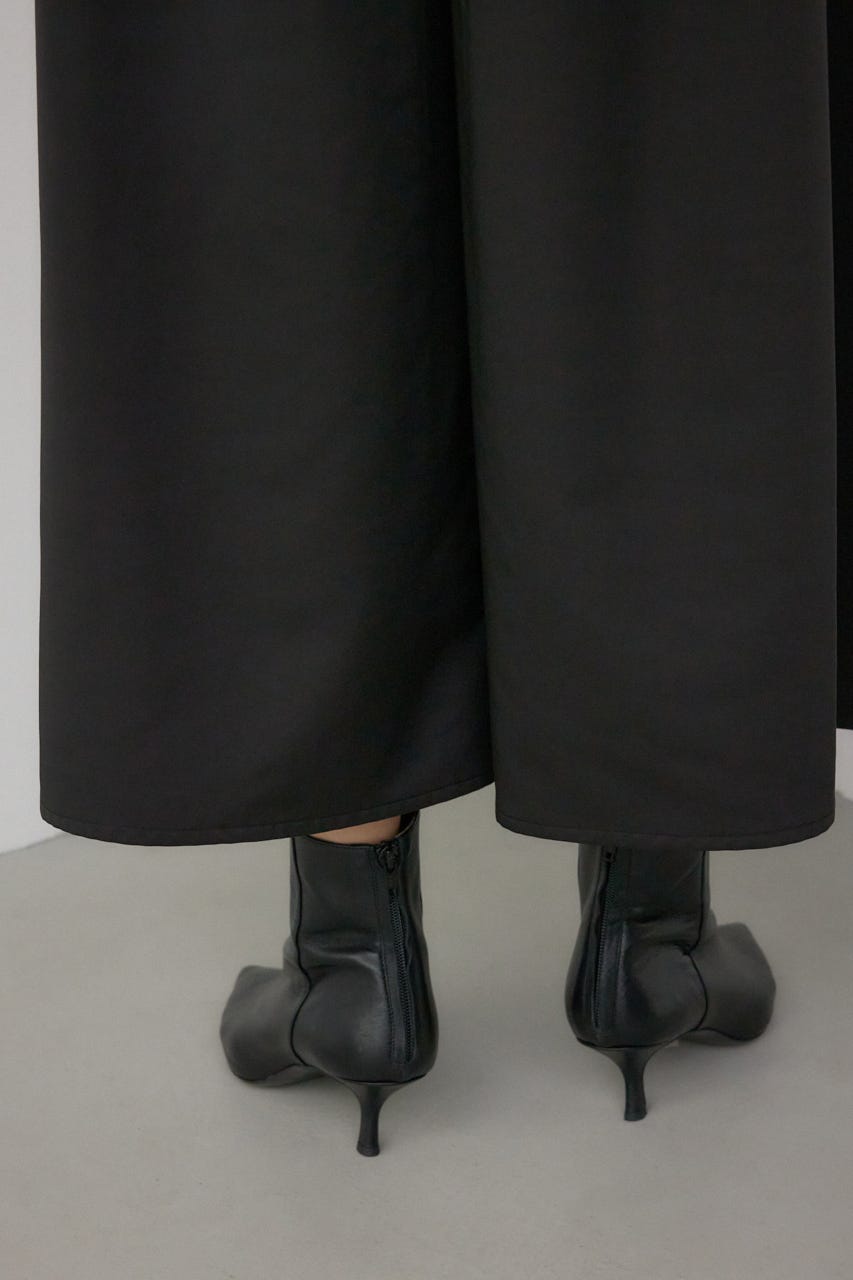 【PLUS】ドレープワイドパンツ BLK S