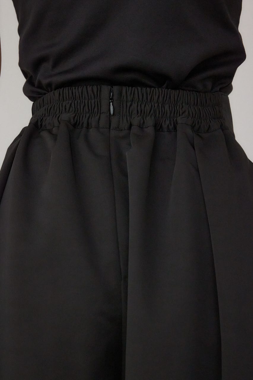 【PLUS】ドレープワイドパンツ BLK S