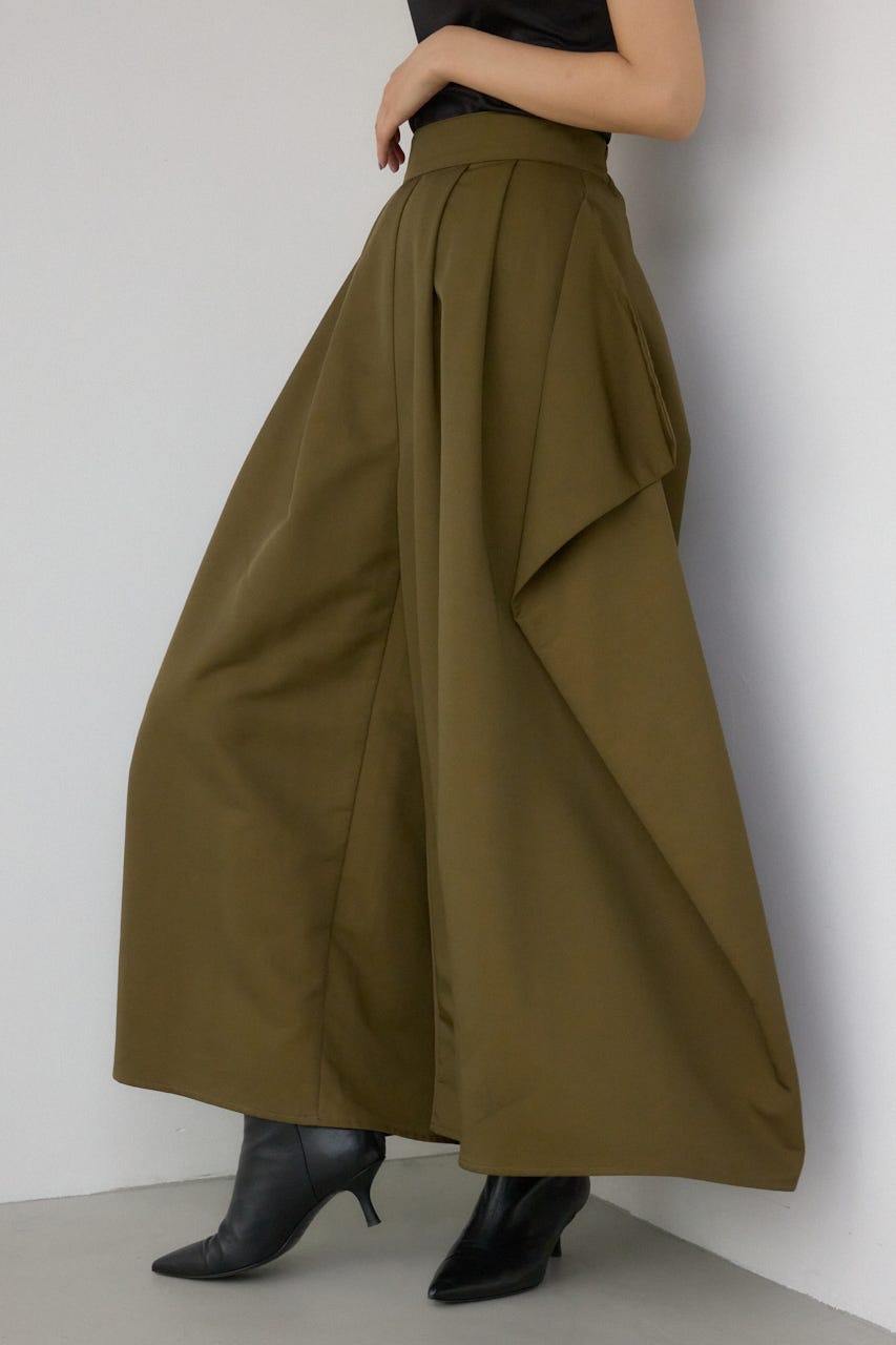 【PLUS】ドレープワイドパンツ KHA S