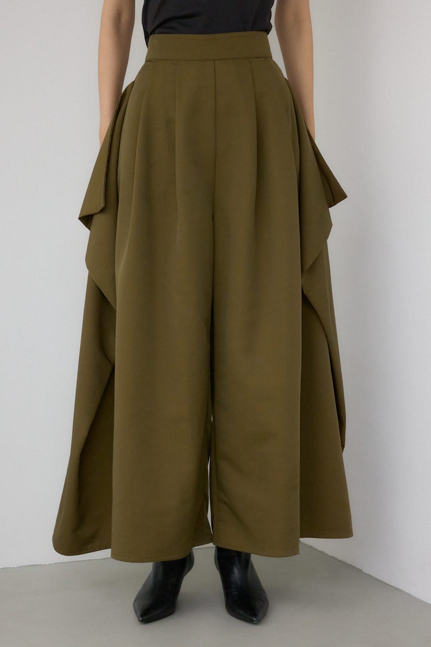 【PLUS】ドレープワイドパンツ KHA S