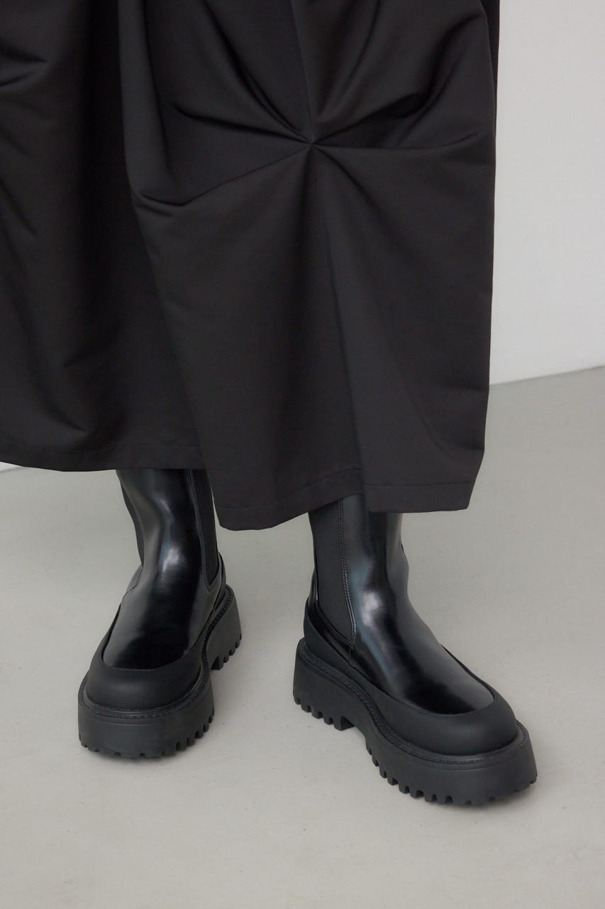 【PLUS】サイドゴアブーツ BLK M