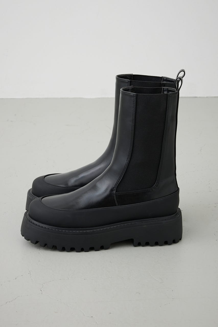 【PLUS】サイドゴアブーツ BLK M