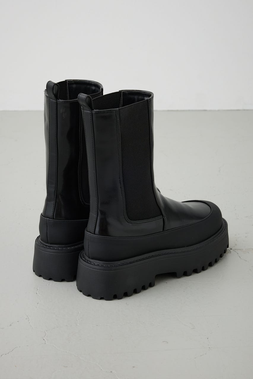 【PLUS】サイドゴアブーツ BLK M