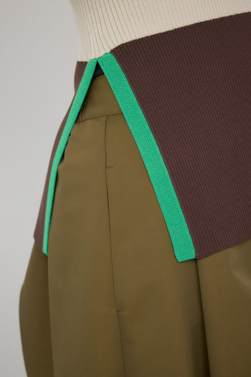 【PLUS】カラーブロッキングリブニット L/BEG FREE