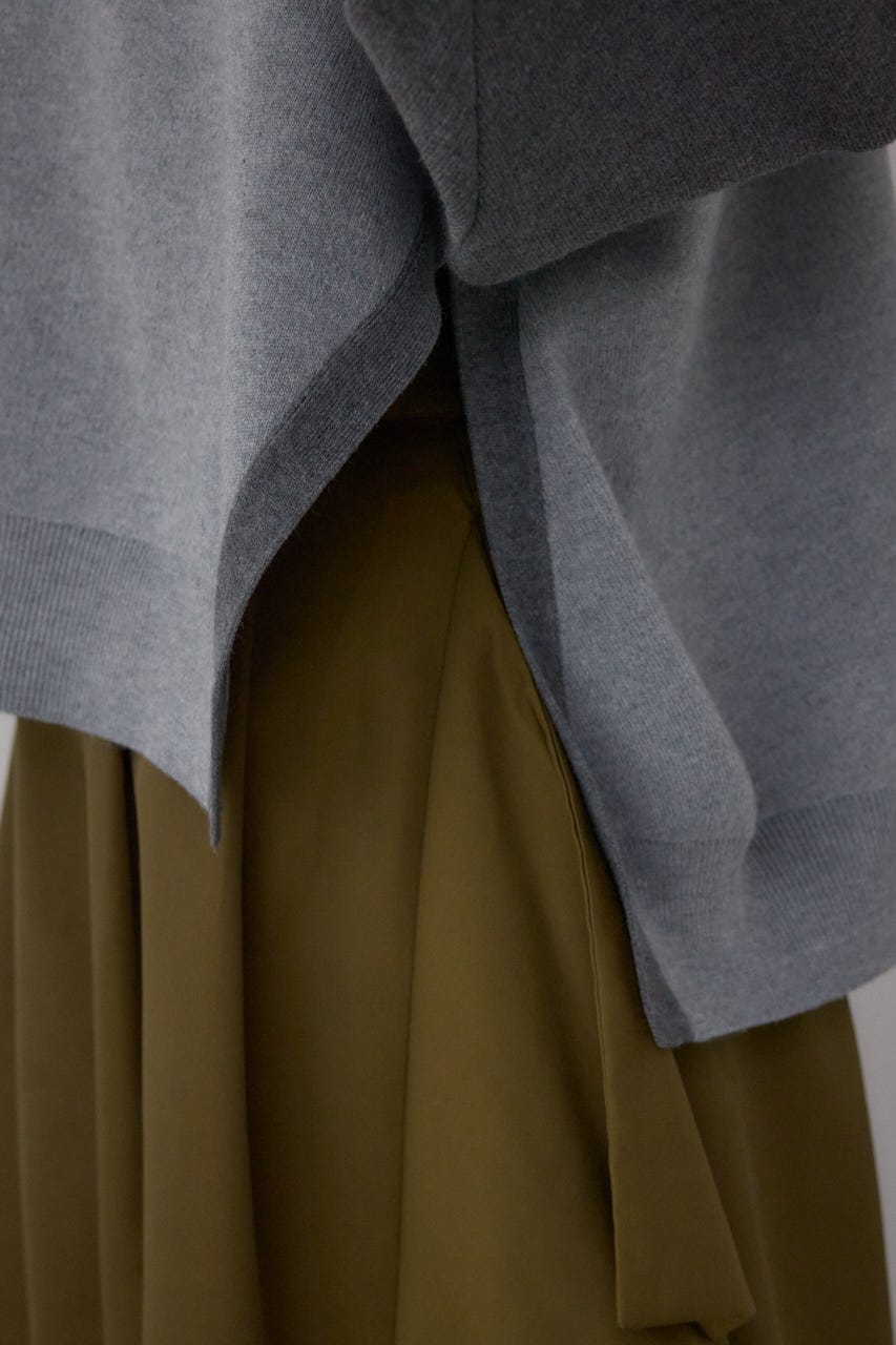 【PLUS】レイヤードライクブロッキングプルオーバー 柄GRY FREE