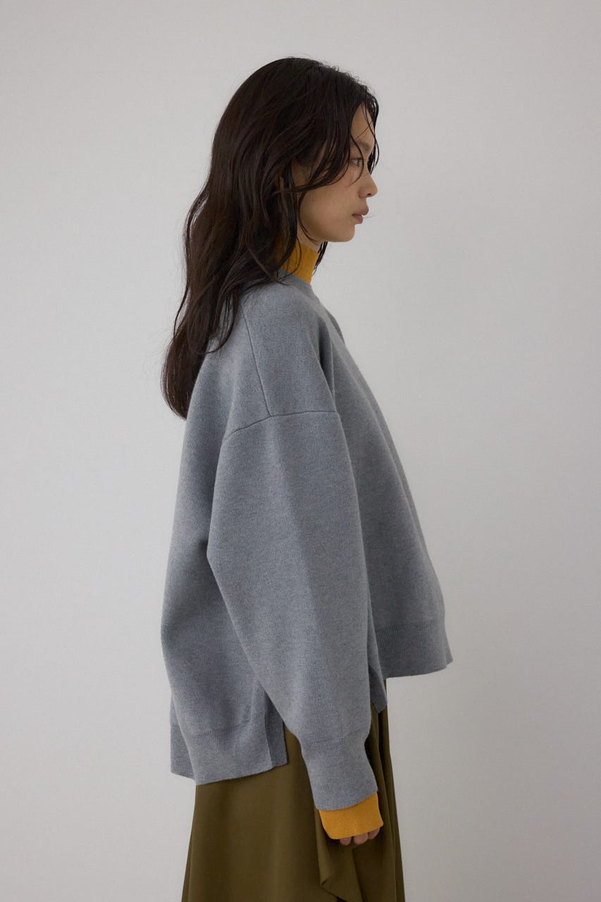 【PLUS】レイヤードライクブロッキングプルオーバー 柄GRY FREE