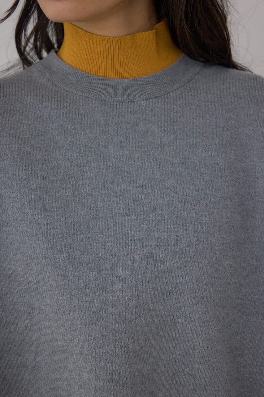 【PLUS】レイヤードライクブロッキングプルオーバー 柄GRY FREE