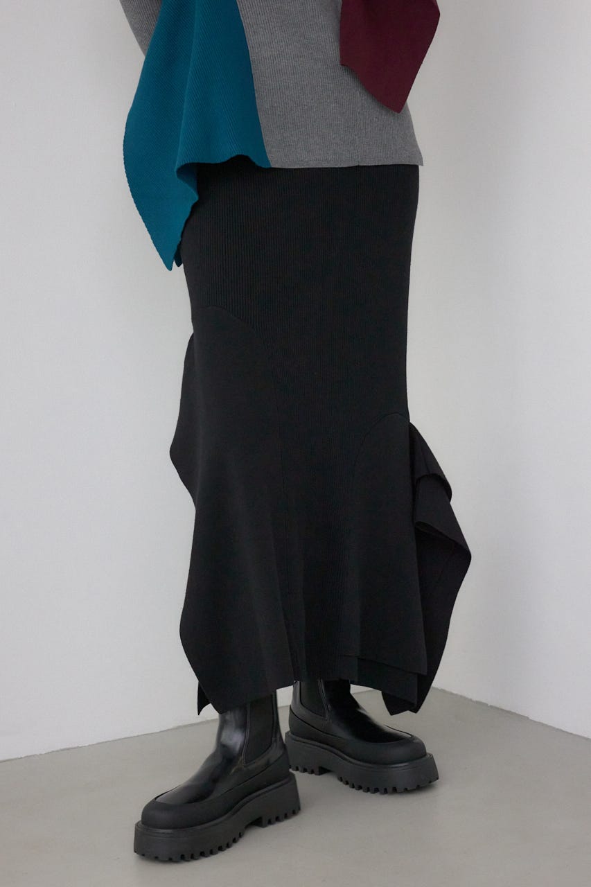 【PLUS】パネルマーメイドスカート BLK M