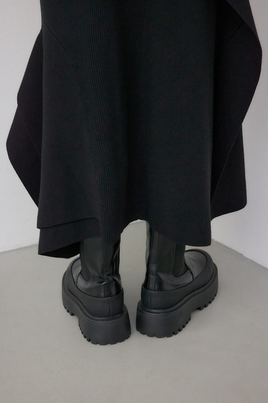 【PLUS】パネルマーメイドスカート BLK M