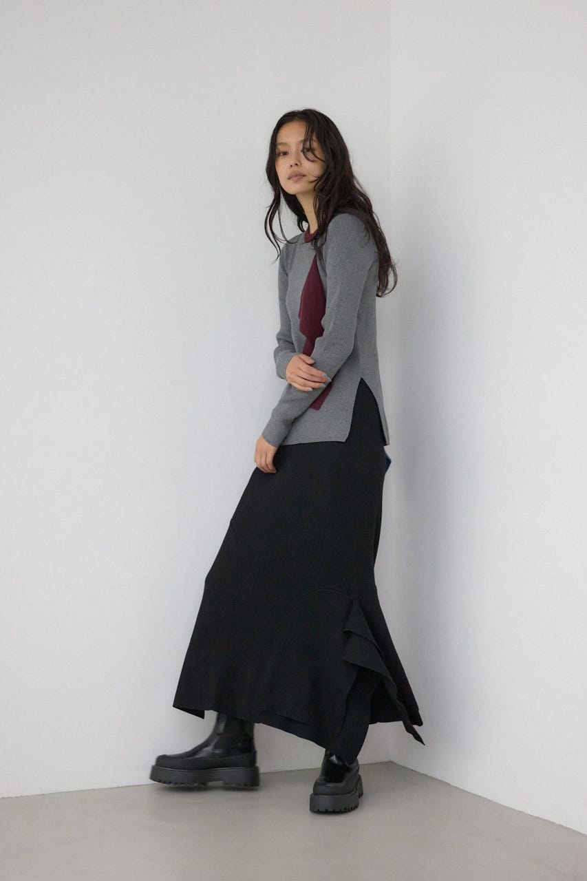 【PLUS】パネルマーメイドスカート BLK M
