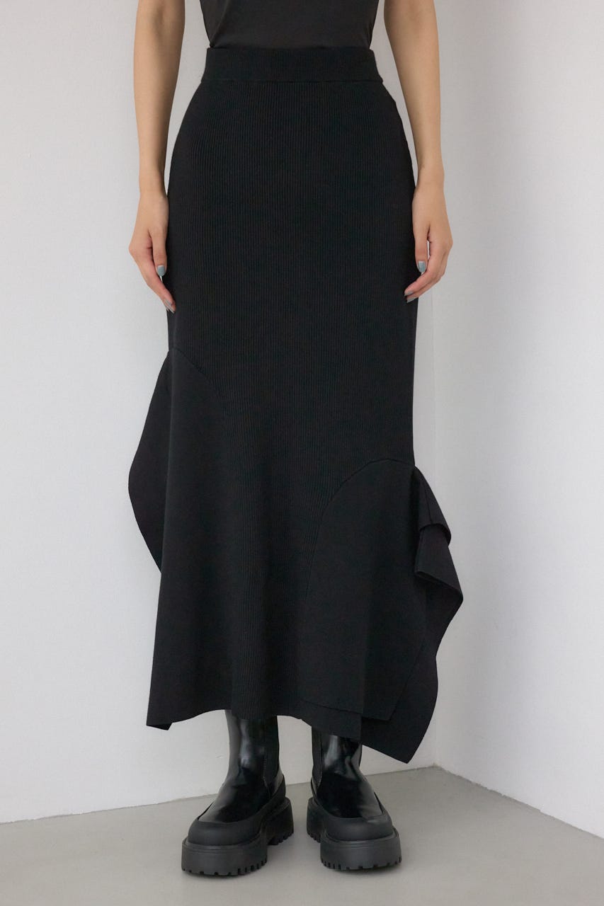 【PLUS】パネルマーメイドスカート BLK M